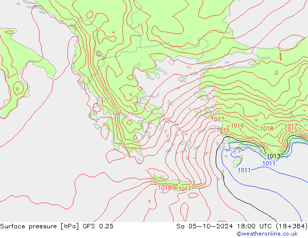 GFS 0.25: so. 05.10.2024 18 UTC