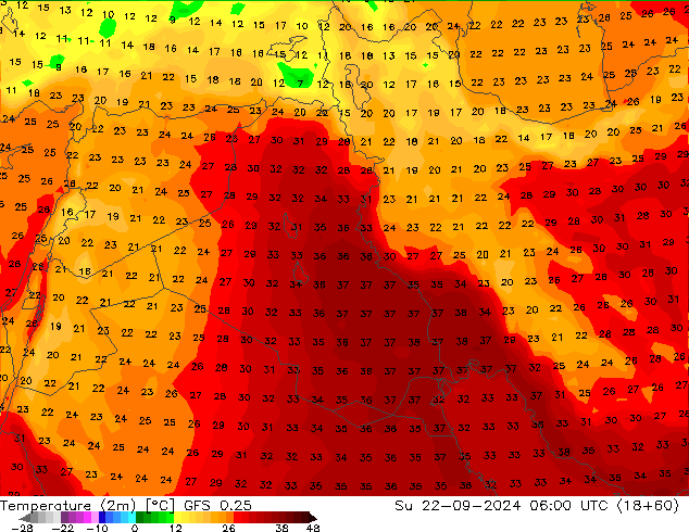 GFS 0.25: Paz 22.09.2024 06 UTC