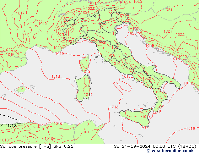 GFS 0.25: Sa 21.09.2024 00 UTC