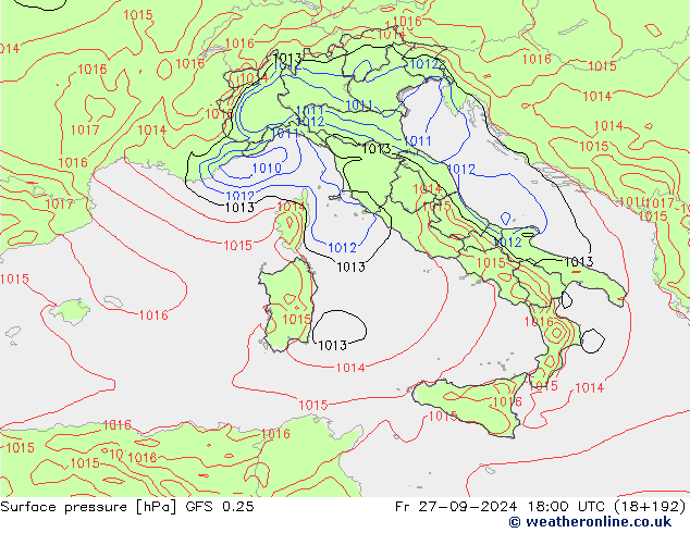 GFS 0.25: Fr 27.09.2024 18 UTC