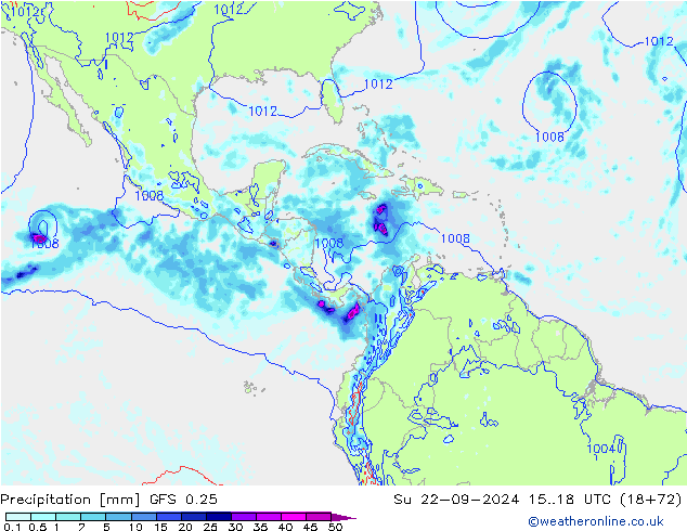 precipitação GFS 0.25 Dom 22.09.2024 18 UTC