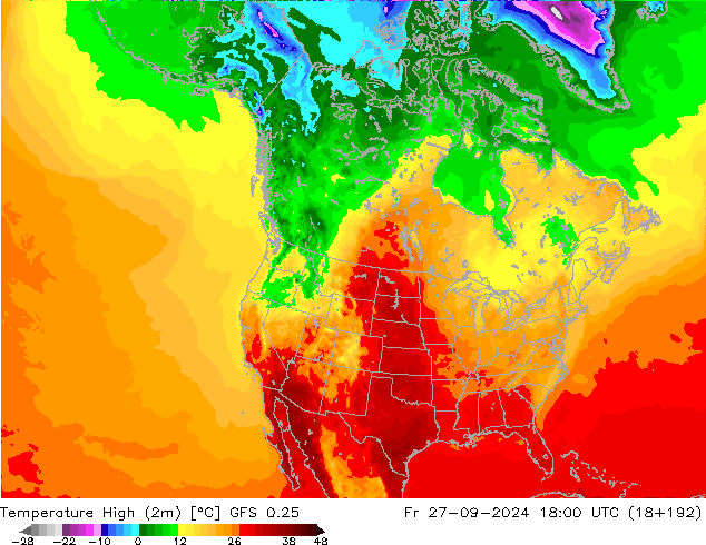 Max.  (2m) GFS 0.25  27.09.2024 18 UTC