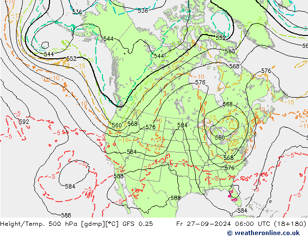 Height/Temp. 500 hPa GFS 0.25 Fr 27.09.2024 06 UTC