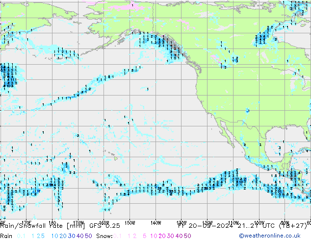 Rain/Snowfall rate GFS 0.25 Fr 20.09.2024 21 UTC