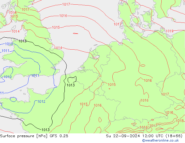 GFS 0.25: zo 22.09.2024 12 UTC