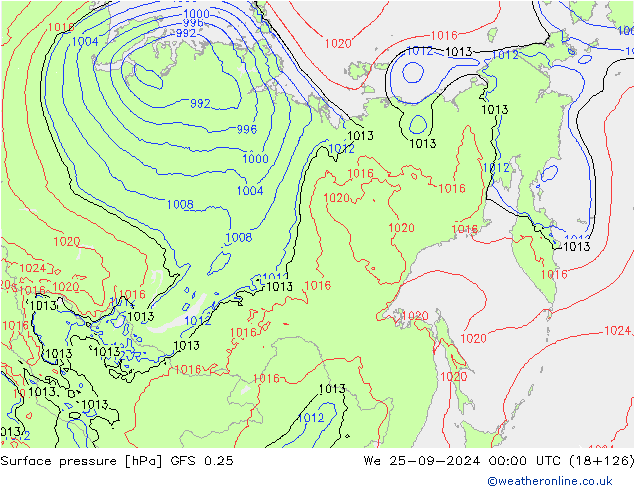 GFS 0.25: mié 25.09.2024 00 UTC