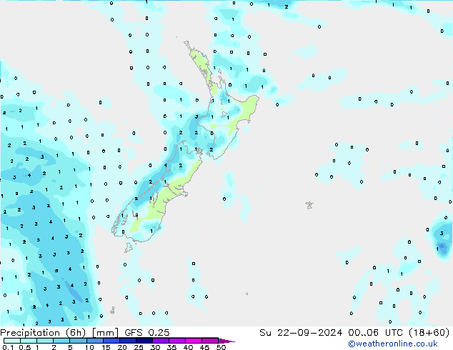 Z500/Rain (+SLP)/Z850 GFS 0.25 Su 22.09.2024 06 UTC