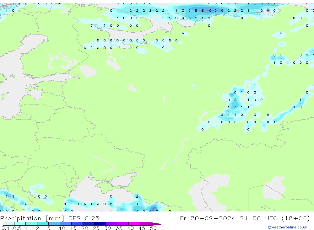 Niederschlag GFS 0.25 Fr 20.09.2024 00 UTC