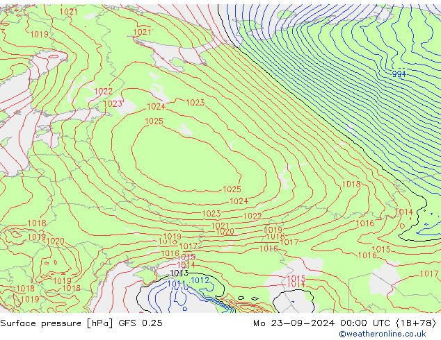 GFS 0.25:  23.09.2024 00 UTC