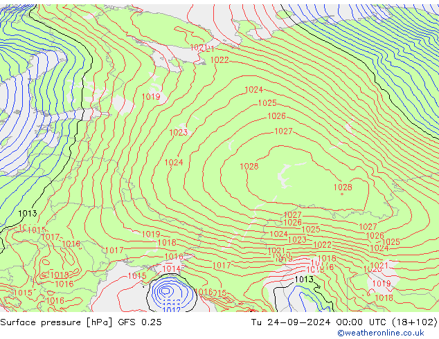 GFS 0.25: Tu 24.09.2024 00 UTC