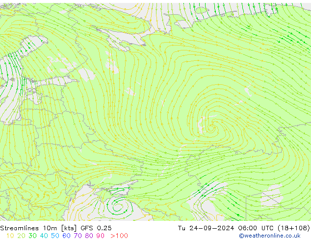 Rüzgar 10m GFS 0.25 Sa 24.09.2024 06 UTC