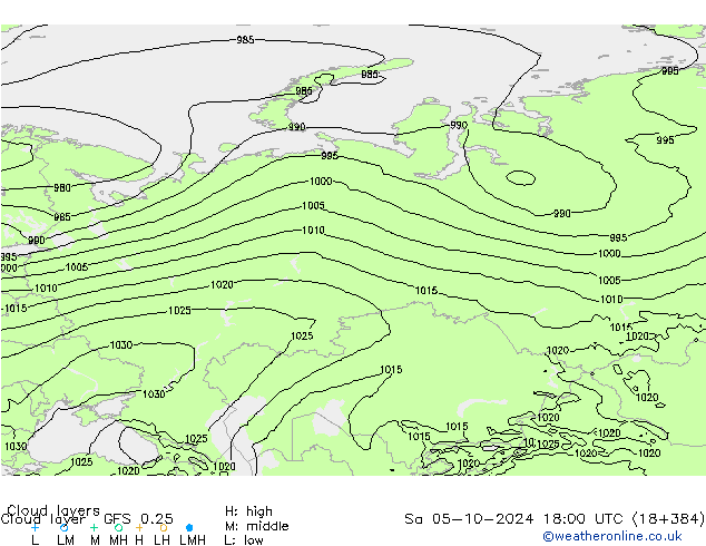 Cloud layer GFS 0.25 Cts 05.10.2024 18 UTC