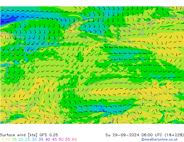  10 m GFS 0.25  29.09.2024 06 UTC