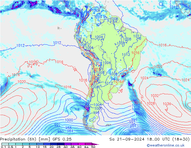 Z500/Rain (+SLP)/Z850 GFS 0.25 Sa 21.09.2024 00 UTC