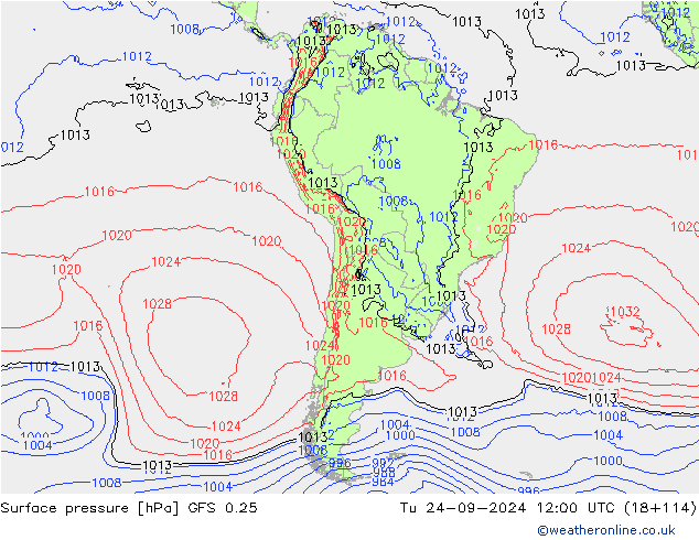 GFS 0.25: Ter 24.09.2024 12 UTC