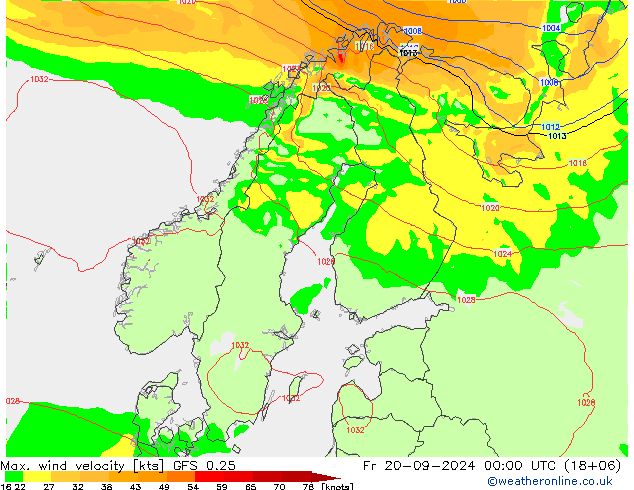 Windböen GFS 0.25 Fr 20.09.2024 00 UTC