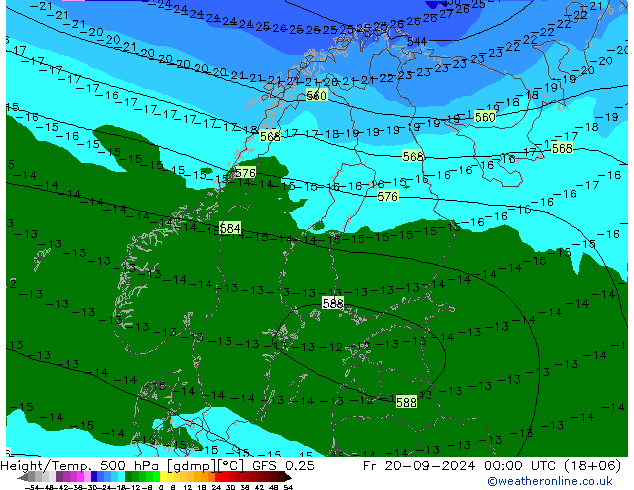 Z500/Regen(+SLP)/Z850 GFS 0.25 vr 20.09.2024 00 UTC