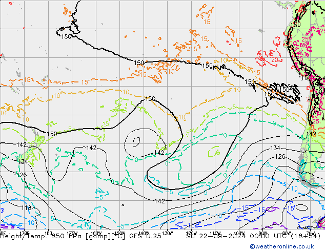 Z500/Rain (+SLP)/Z850 GFS 0.25 dom 22.09.2024 00 UTC