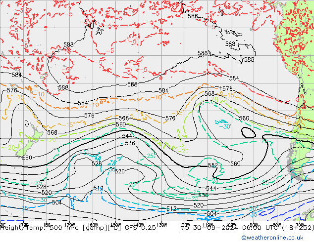 Z500/Rain (+SLP)/Z850 GFS 0.25 пн 30.09.2024 06 UTC