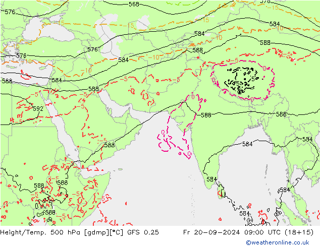 Z500/Rain (+SLP)/Z850 GFS 0.25 vie 20.09.2024 09 UTC