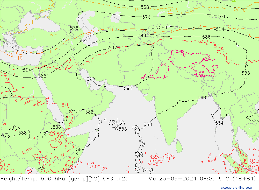 Z500/Rain (+SLP)/Z850 GFS 0.25 Mo 23.09.2024 06 UTC