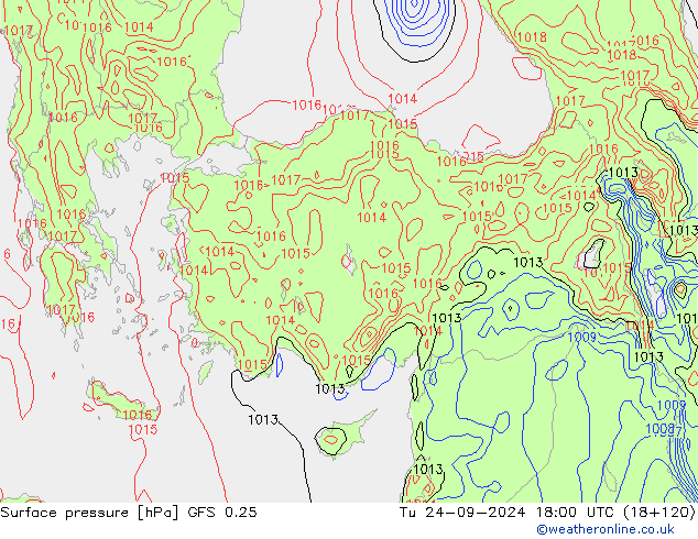 GFS 0.25: Ter 24.09.2024 18 UTC