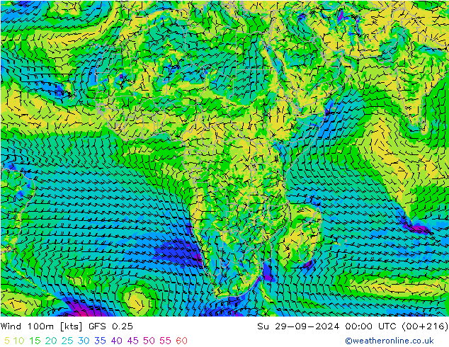 ветер 900 гПа GFS 0.25 Вс 29.09.2024 00 UTC