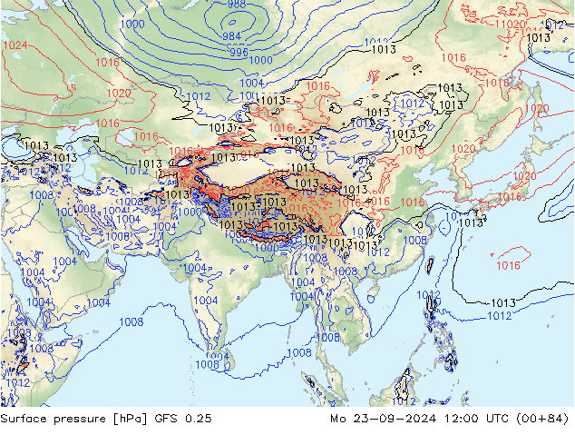 GFS 0.25: ma 23.09.2024 12 UTC