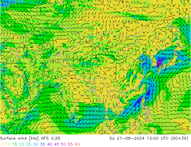 Viento 10 m GFS 0.25 sáb 21.09.2024 12 UTC