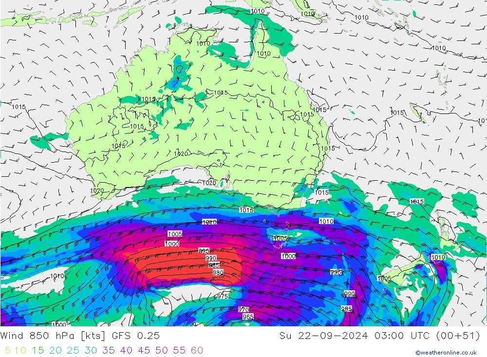 Wind 850 hPa GFS 0.25 Ne 22.09.2024 03 UTC