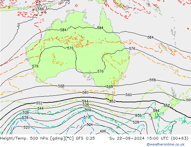 Z500/Rain (+SLP)/Z850 GFS 0.25 So 22.09.2024 15 UTC