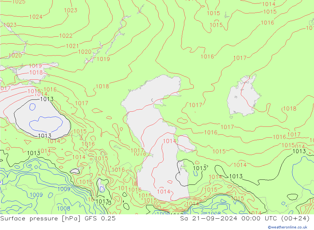 GFS 0.25: so. 21.09.2024 00 UTC