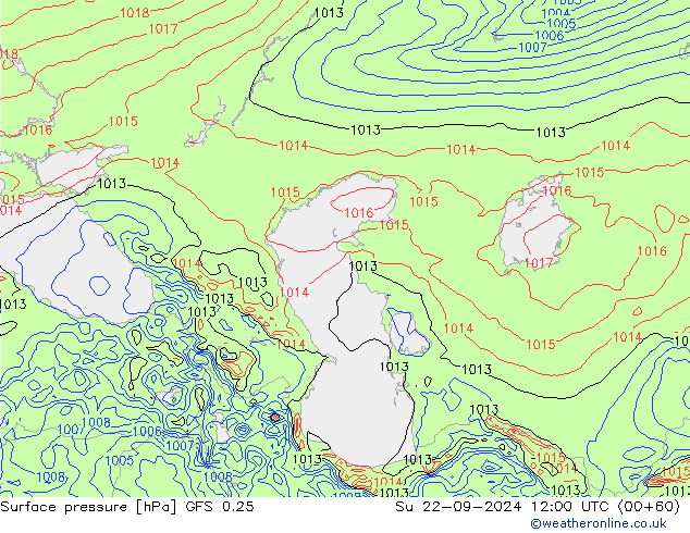 GFS 0.25: zo 22.09.2024 12 UTC