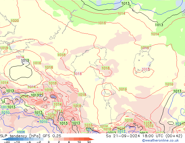 Tendencia de presión GFS 0.25 sáb 21.09.2024 18 UTC