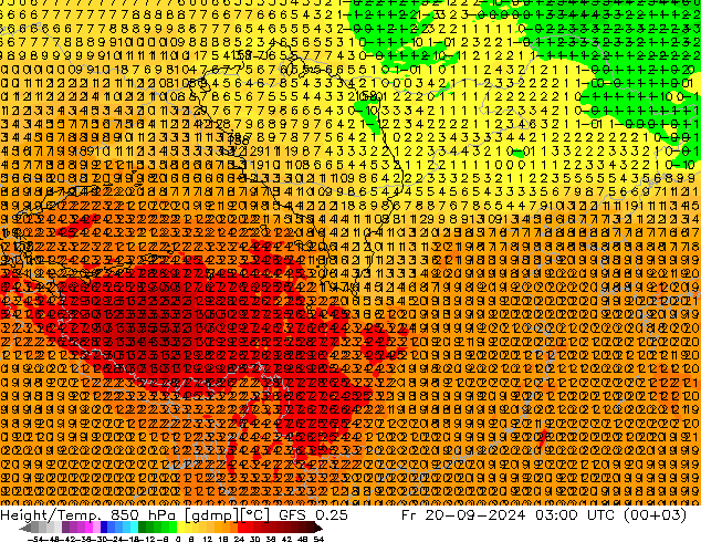 Z500/Rain (+SLP)/Z850 GFS 0.25 星期五 20.09.2024 03 UTC