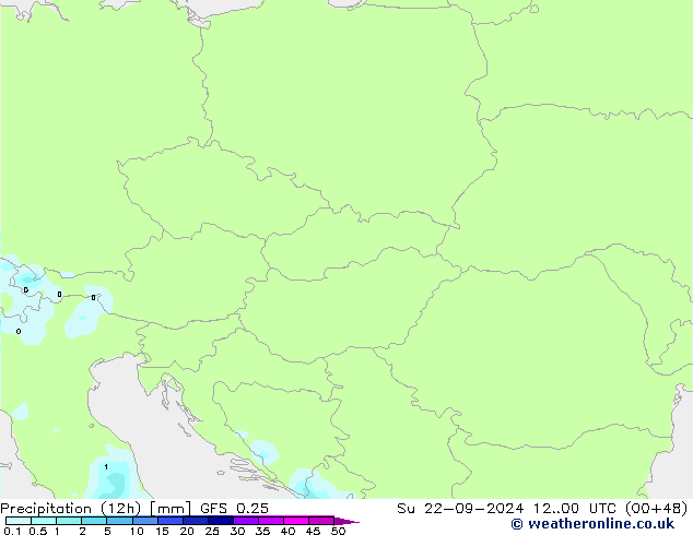 осадки (12h) GFS 0.25 Вс 22.09.2024 00 UTC