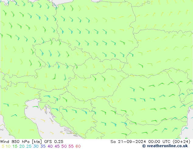 Wind 850 hPa GFS 0.25 So 21.09.2024 00 UTC