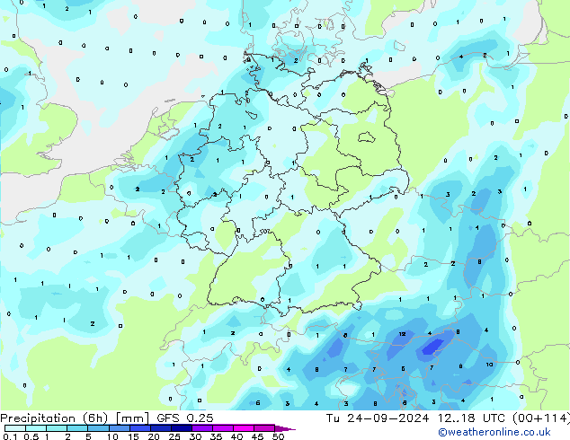 Z500/Rain (+SLP)/Z850 GFS 0.25 Ter 24.09.2024 18 UTC