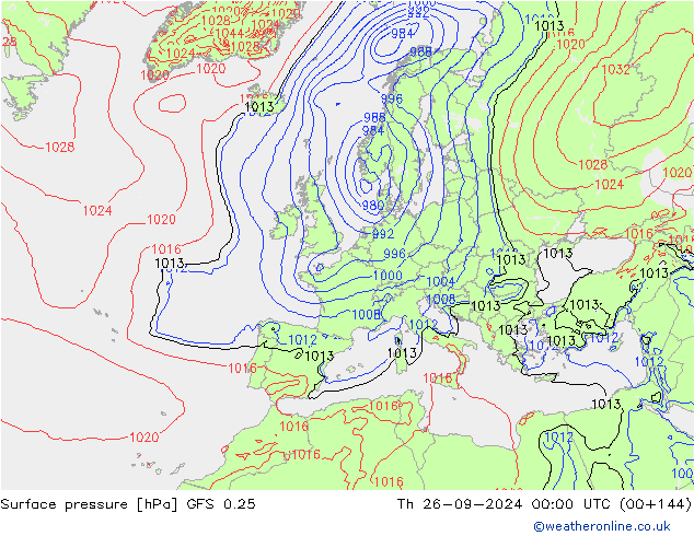 GFS 0.25: Th 26.09.2024 00 UTC