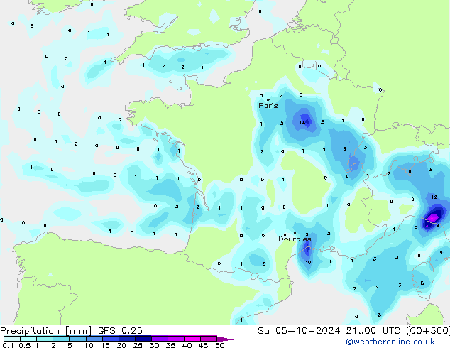 GFS 0.25: so. 05.10.2024 00 UTC