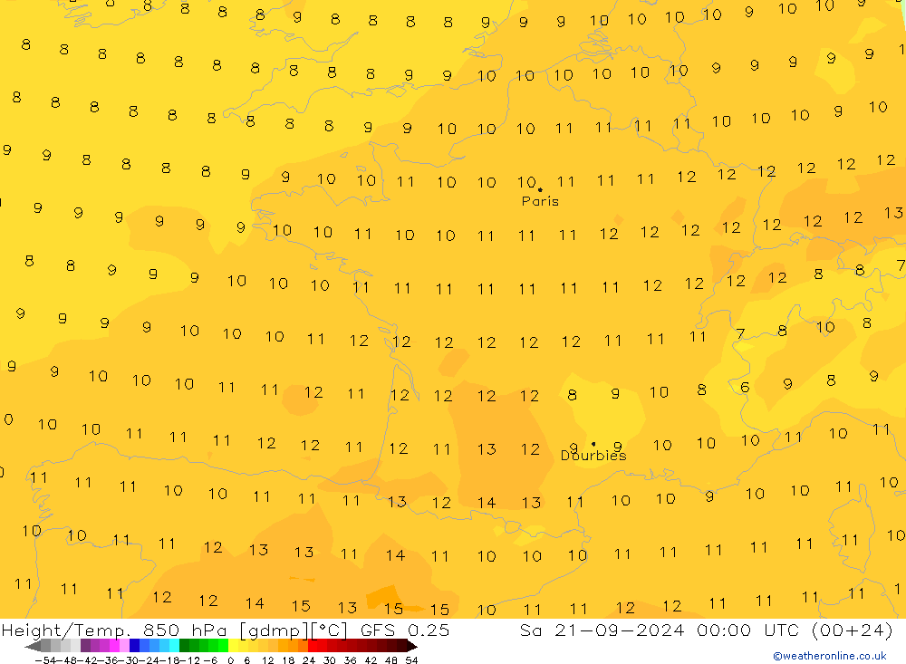 Z500/Regen(+SLP)/Z850 GFS 0.25 za 21.09.2024 00 UTC