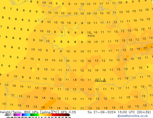 Z500/Rain (+SLP)/Z850 GFS 0.25 sam 21.09.2024 15 UTC