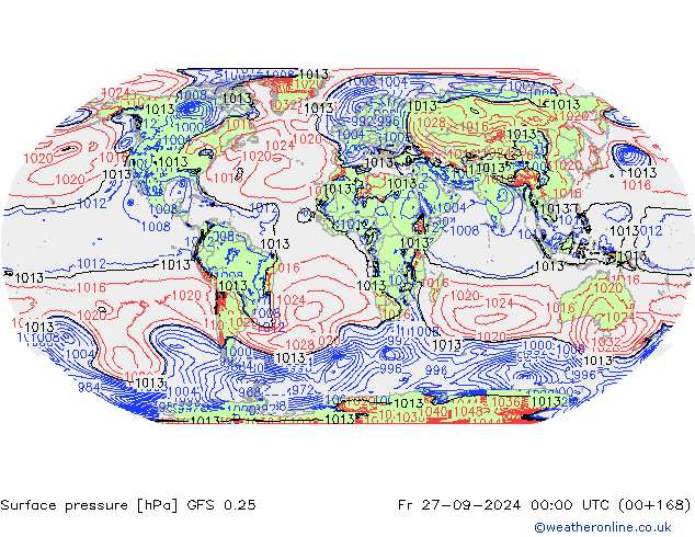 GFS 0.25: Pá 27.09.2024 00 UTC