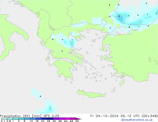 Z500/Yağmur (+YB)/Z850 GFS 0.25 Cu 04.10.2024 12 UTC