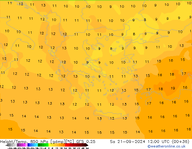 Z500/Rain (+SLP)/Z850 GFS 0.25 Sa 21.09.2024 12 UTC