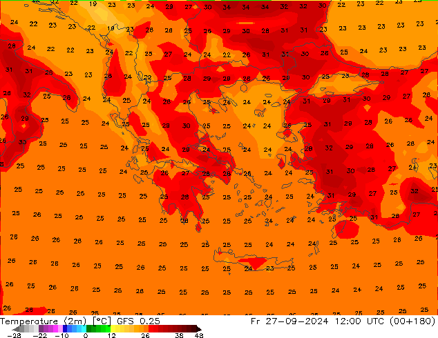 GFS 0.25: Sex 27.09.2024 12 UTC