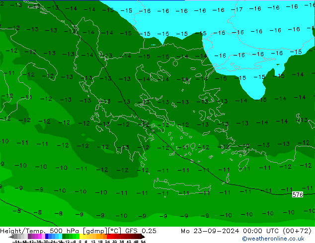 Z500/Rain (+SLP)/Z850 GFS 0.25 Po 23.09.2024 00 UTC