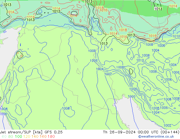 Jet Akımları/SLP GFS 0.25 Per 26.09.2024 00 UTC