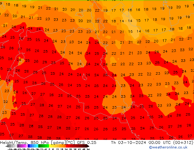 Z500/Rain (+SLP)/Z850 GFS 0.25 Qui 03.10.2024 00 UTC