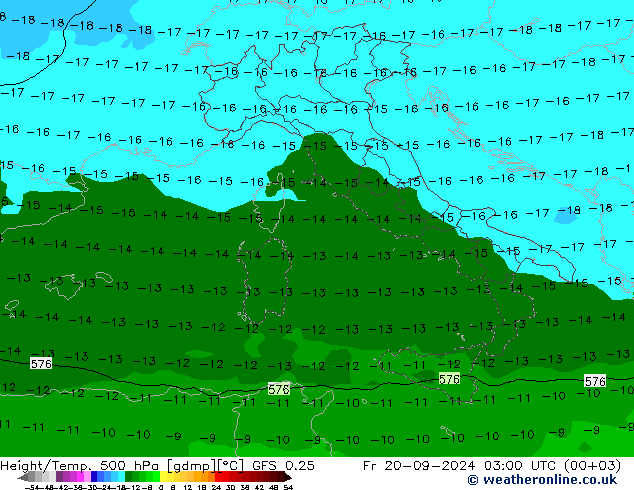 Z500/Rain (+SLP)/Z850 GFS 0.25 Fr 20.09.2024 03 UTC